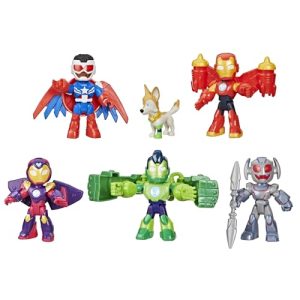 Marvel Iron Man and His Awesome Friends, Pack de Vengadores Blindados, Set de Figuras de acción