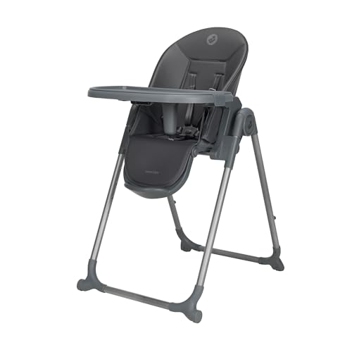 Maxi-Cosi Ava2 Trona de bebé, 0-3 años (máx. 15 kg), Trona bebé plegable y compacta, Ligera (9,45 kg), 5 ajustes de reclinado/6 de altura, Bandeja extraíble con una mano, 2 ruedas, Elegance Graphite