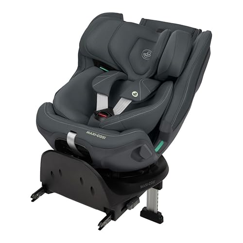Maxi-Cosi Emerald 360 Plus i-Size, Silla coche 360 giratoria 0-12 años (40-150 cm), 360° FlexiSpin, Silla coche bebé, 4 posiciones reclinación, Protección impactos laterales G-CELL, Authentic Graphite