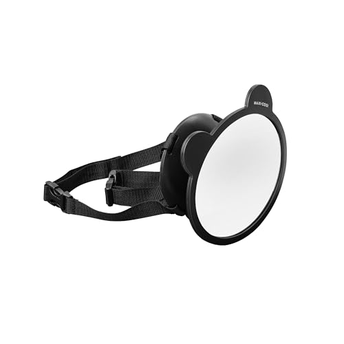 Maxi-Cosi Espejo para Asiento Trasero, Espejo para Silla de Coche Ajustable 360°, Vista Gran Angular, Fácil de Instalar, Probado y Aprobado en Choques, Para Bebé, Infante, Niño y Niño, Negro