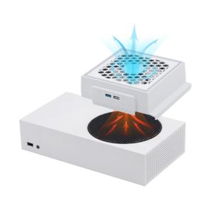 Mcbazel Ventilador de Refrigeración para Xbox Series S, RGB LED, 3 Velocidades Ajustables, Bajo nivel de Ruido, Enfriador Externo con Puertos USB adicionales solo para Consola Xbox Series S