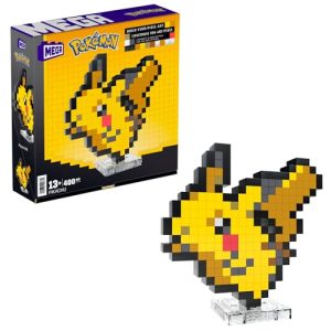 Mega Pokémon Pixel Art Pikachu 400 Bloques de construcción, Estilo Retro pixelado, decoración para coleccionistas, Juguete +13 años (HTH74)