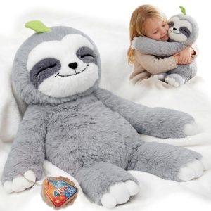Mewaii Animales de Peluche con Peso de 4 Libras, Bonito Juguete de Peluche con Vientre y extremidades Pesadas para un Abrazo Realista y Alivio del estrés, Regalos de Perezoso