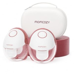 Momcozy M6 Sacaleches Eléctrico Manos Libres, Extractor de Leche Portátil con Pantalla LED, 3 Modos y 9 Niveles, Succión Ajustable, Brida DoubleFit de Ajuste Cómodo, 24 mm