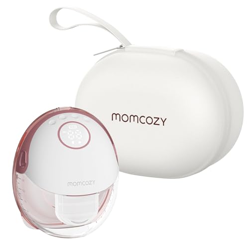 Momcozy M6 Sacaleches Eléctrico Manos Libres, Extractor de Leche Portátil con Pantalla LED, 3 Modos y 9 Niveles, Succión Ajustable, Brida DoubleFit de Ajuste Cómodo, 24 mm