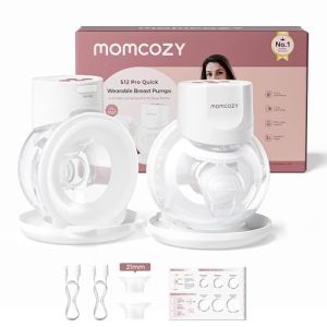 Momcozy S12 Pro Quick Sacaleches Eléctrico Manos Libres Inalámbrico, con Brida Híbrida DoubleFit™ de 24 mm, 3 Modos y 9 Niveles, Pantalla Inteligente, Extractor de Leche Portátil
