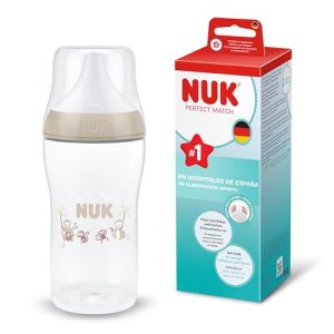 NUK Perfect Match Biberón | 3+ meses | 260 ml | Biberón anticólicos | PP | Indicador de control de temperatura | Mono | 1 unidad