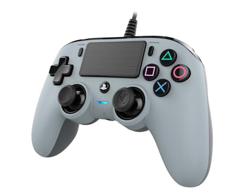 Nacon – Compact Mando con licencia Oficial Sony para PS4 y PC, Gaming Controller con Cable – Gris