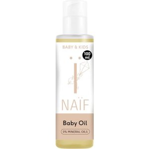 Naïf Aceite para Bebés y Niños – Con ingredientes naturales, vegano, para masaje y cuidado diario de la piel del bebé – Sin microplásticos ni aceites minerales – 100ml