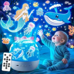 One Fire Proyector Bebes Luces y Musica para Niña,8 Música para Dormir Luz Nocturna,360°Rotación Lampara Proyector Estrellas Luz Bebe Noche, Unicornio Proyector Infantil Regalos Bebe Habitacion