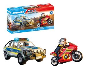 PLAYMOBIL | Action Heroes | Persecución con camioneta policial | Juguete policial con Luces y Sonidos | Juguete de Aventuras Lleno de acción | para Mayores de 4 años | 71875