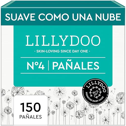 Pañales LILLYDOO, talla 4 (9+ kg), 150 uds., con protección contra fugas