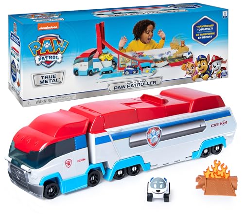 Paw Patrol Patrulla Canina – Autobús Lanzador Transportador con Conjunto de Pistas Transformables 2 en 1 para Coches True Metal Patrulla Canina Juguetes – Juguetes Niños 3 Años +