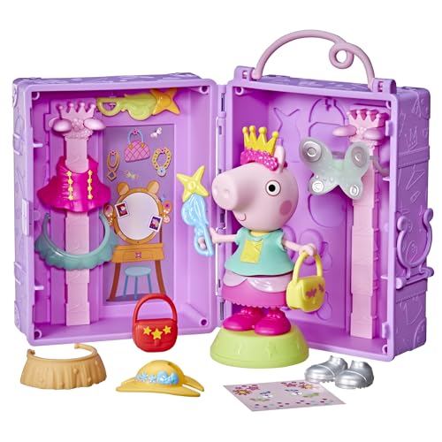 Peppa Pig Hasbro, Armario de Peppa, Juegos para Niñas y Niños de 3 Años o Más, Accesorios de Casa de Muñecas, Inventar Historias, Ropa y Alas de Hada, Idea de Regalo Creativo