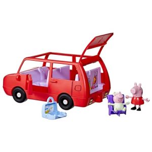 Peppa Pig Hasbro, Gran Autor de la Familia de Peppa, Coche de Juguete, Accesorios para Casa de Muñecas, Edad de más de 3 Años, Color Rojo, 2 Figuras, Juegos de Carretera, Set para Niñas y Niños