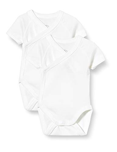 Petit Bateau Body de manga corta para recién nacido (Pack de 2) para Unisex bebé, Variante 1, 1 meses
