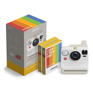 Polaroid – Now Gen 3 – Cámara instantánea – Paquete de cámara + película en Color (16 Fotos) Blanco (6561)