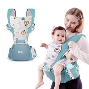Portabebés para 0-36 meses,Mochila Portabebes Ergonomica,Mochila Porteo Bebe con Asiento de Cadera,Ajustable para bebés de 3,5 a 20 kg