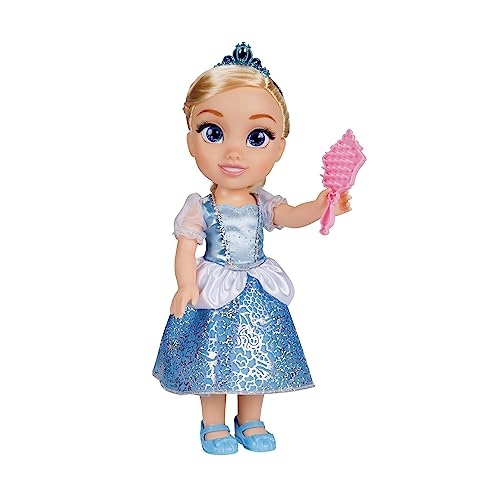 Princesas Disney – Mi Amiga Cenicienta Grande para Niñas – Muñeca de 38 cm de Altura Que Incluye Vestido, Zapatos y Tiara Extraíbles – Muñeca con Preciosos Detalles para niñas con 3 años +