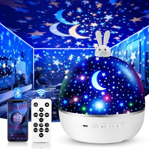 Proyector de Galaxias y Estrellas Real,15 Temas & Música Bluetooth Luz Nocturna Infantil,360°Rotación Juguetes Niños 1 2 3 4 5 años,Regalo Bebe Regalo Niña 1 2 3 4 5 años,Home Decoration Cumpleaños