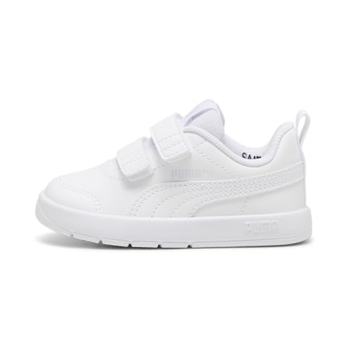 Puma Unisex Kids COURTFLEX V3 V INF Sneaker, Puma White-Puma White-Silver Mist, 22 EU
