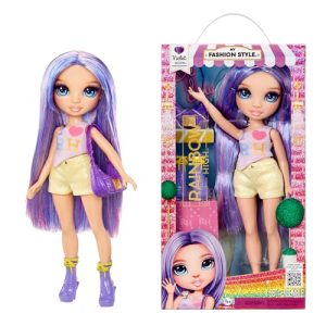 RAINBOW HIGH My Fashion Style Doll – Violet – Muñeca de Moda de 28 cm de Color Arco Iris con Conjunto Llamativo y Bolso Elegante, Juego, Posable, Coleccionable, para Niños de 4 a 12 Años o Más