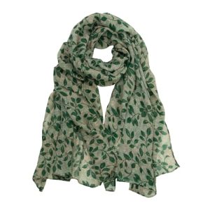 RIIQIICHY Pañuelo Cuello Mujer Verde Fulares para Mujer Elegante Foulard Bufanda Grande Primavera Verano Patrón de Hoja