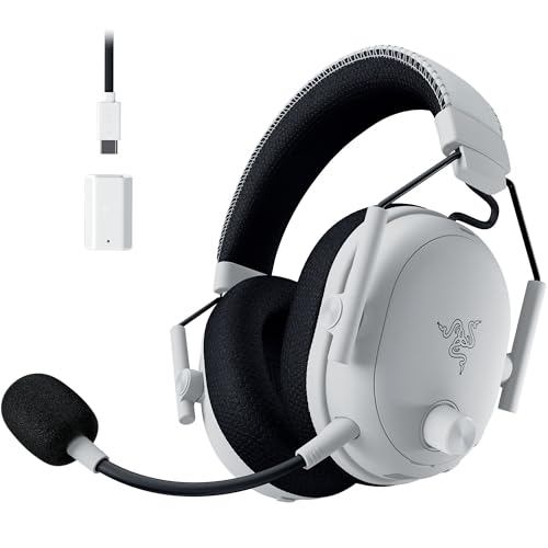Razer BlackShark V3 Pro – Auriculares inalámbricos para Esports con cancelación Activa de Ruido (ANC) – Diafragmas 50mm – Micrófono extraíble – Wireless 2,4GHz & Bluetooth – FPS – PC/Mac | Blanco