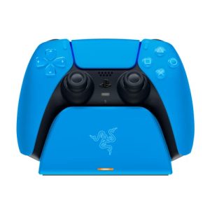 Razer Quick Charging Stand – Base de carga rápida para mando inalámbrico de PS5 (Diseño de Base Curva, Combina con tu Mando de PS5, Desplazamiento con una sola mano) Azul