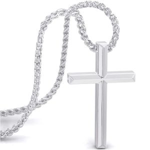 SERASAR Collar Cruz Hombres Cadena Colgante 50cm Plata Joyería Idea De Regalo Jesús Cruces