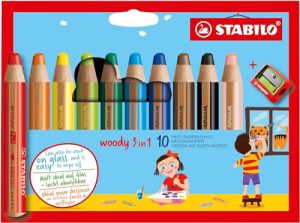 STABILO – lápiz de color, acuarela y cera – woody 3 in 1