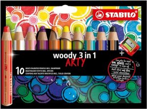 STABILO – lápiz de color, acuarela y cera – woody 3 in 1
