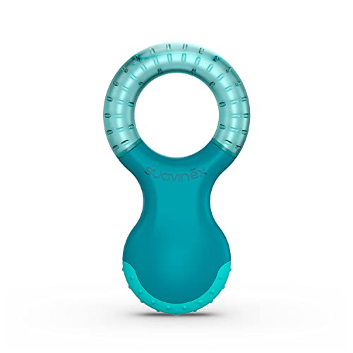 SUAVINEX Mordedor de Bebé Refrigerante, a partir de 4 Meses. Anillo de Dentición Refrigerante, con Relieves, Azul