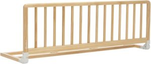 Safety 1st Wooden Bed Rail 110 cm, Barrera Seguridad Niños Cama, 18M-5A, Barrera Cama Niños Reclinable, Bloqueo Automático, FSC® 100 % Madera certificada, Fácil de Plegar y Guardar, Natural Wood