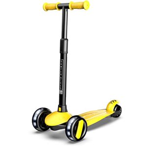 Sawyer Bikes – Patinete Ajustable Ruedas LED – Niños 2 a 8 Años (Amarillo)