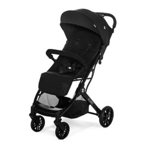 Silla de Paseo KUBIC 2- Ligera y Compacta con Plegado con una Mano, Ruedas Grandes, Reclinable y Apta para Cabina – Carrito de Bebé con Asa Trolley y SPF50+ – Negro Asalvo
