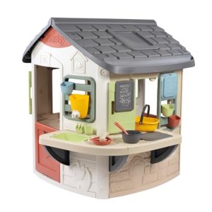 Smoby Life – Casa de Barro para cocinar – Cocina con ollas y sartenes – Encimera Grande – 16 Accesorios incluidos – Material Reciclado – A Partir de 2 años – Fabricada en Francia