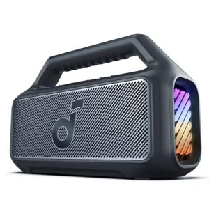 Soundcore Altavoz Bluetooth Potente Boom 2, con Potente Sonido 80W Gracias al Subwoofer y BassUp™, 24h, IPX7, Tiene Luces RGB, Puerto USB-C, para IR de Camping, a la Playa o al Campo