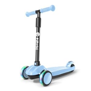 TINYKI Patinete Niño 2 Años a 6 – Altura Ajustable con Ruedas Luces LED – Scooter Niño 3 Ruedas – Patineta Infantil para Niños y Niñas Jugar