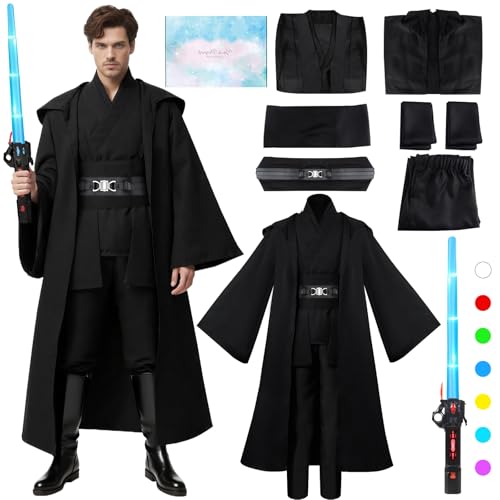 TOSZOLY Disfraz Caballero Medieval, Vestido Medieval Caballero con Capa Espada Láser, Regalo para Hombre, Vestido Traje Caballeros Disfraz de Túnica para Carnevale Cosplay Halloween (M)