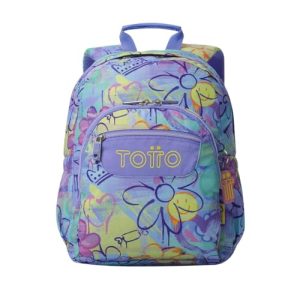 TOTTO – Mochila Escolar, Modelo Gommas, Mochila Mediana, Capacidad 15 L, Bolsillo para PC 14″, Bolsillo Botella, Espaldar Ergonómico con Flujo de Aire, Cómodas Correas en S, Estampado Grafily