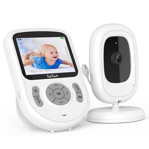 TakTark Camara Vigilancia Bebe, 2.8 Pulgadas 720P HD 750mAh Vigilabebes con Camara con Pantalla IPS,Visión Nocturna,Comunicación Bidireccional,VOX,Control de Temperatura,Nanas,sin WiFi sin App