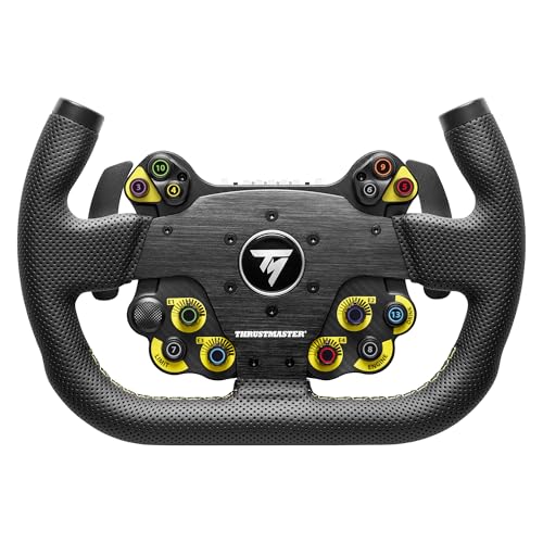 Thrustmaster EVO Racing 31U Leather – Aro de Volante Desmontable en Forma de «U» con Hub (Botones + LED) Revestido de Piel Sintética para Simracing – PS5, PS4, Xbox Series, Xbox One, PC