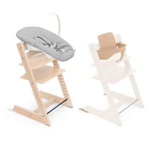 Trona Tripp Trapp de Stokke, Natural (Incluye Silla + Baby Set 2) con Newborn Set
