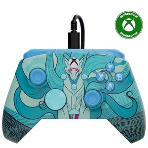 Turtle Beach Rematch Advanced Brillo Blue Kitsune Mando de juego con cable. Con licencia para Xbox con botones reemplazables, gatillos ultracortos y controles de Audio