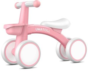 Umatoll Bicicleta sin Pedales para niños a Partir de 1 Año de Equilibrio, Juguetes Bebés de 12 a 24 Meses, Bici Bebe con Canasta, Pimera Bicicleta para Niños y Niñas como Regalo Cumpleaños (Rosa)