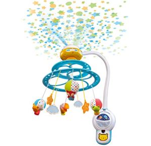 VTech-Baby Noche Estrellitas, Proyector móvil Montaje en techo, para bebé +0 meses, Luces y sonidos relajantes, Lámpara/Módulo extraíble, Mando a distancia, Temporizador, Versión ESP