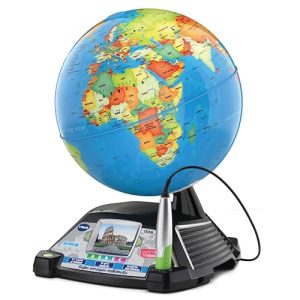 VTech – Globo terráqueo multimedia, el único con Pantalla LCD, +600 vídeos originales de la BBC, Regalo niños +7 años, Versión ESP