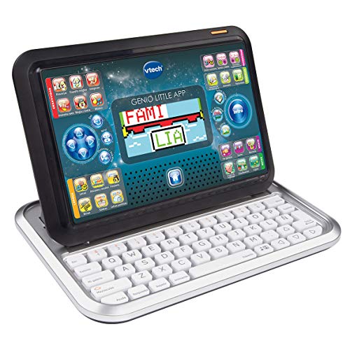 VTech – Portátil y Tablet 2 en 1 Genio Little App, Ordenador Infantil Educativo para niños +4 años, 80 Actividades Que enseñan Letras, inglés, matemáticas, Ciencias, Versión ESP