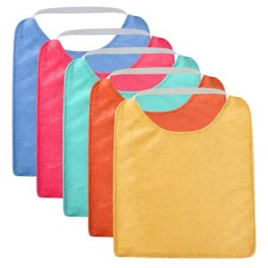 Vicloon Baberos para bebé, 5 unidades, de rizo, impermeables, para bebés, niños y niñas, estilo repelente a la suciedad